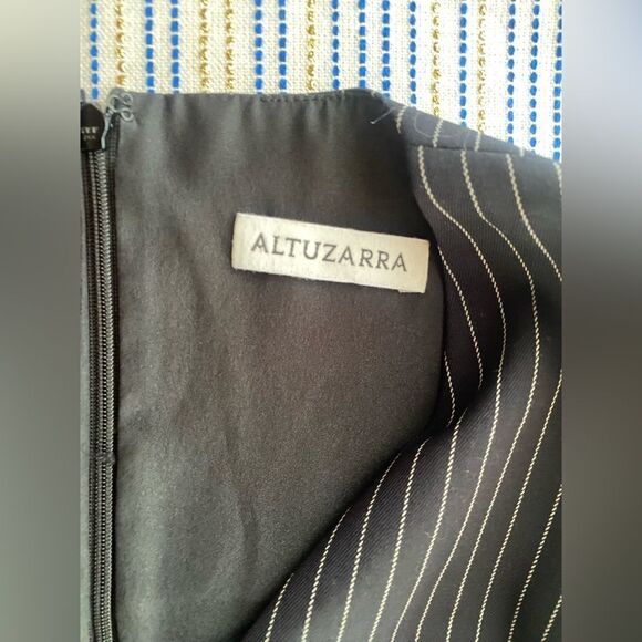 ALTUZARRA Dress Womens Size 40 Black/white Wool Knit Sleeveless V Neck - Picture 4 of 11